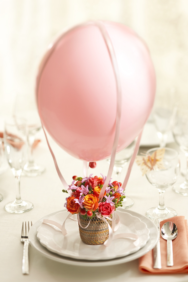 Różowy i pomarańczowy Hot Air Balloon Place Setting
